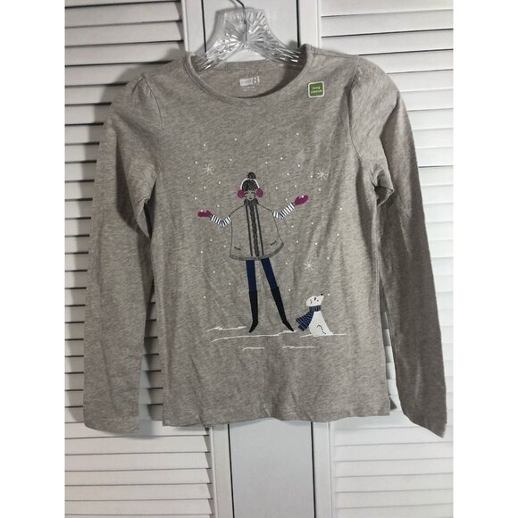 🆕 Crazy 8 Size 10-12 Oatmeal Heather Long Sleeved Tee - Picture 1 of 4